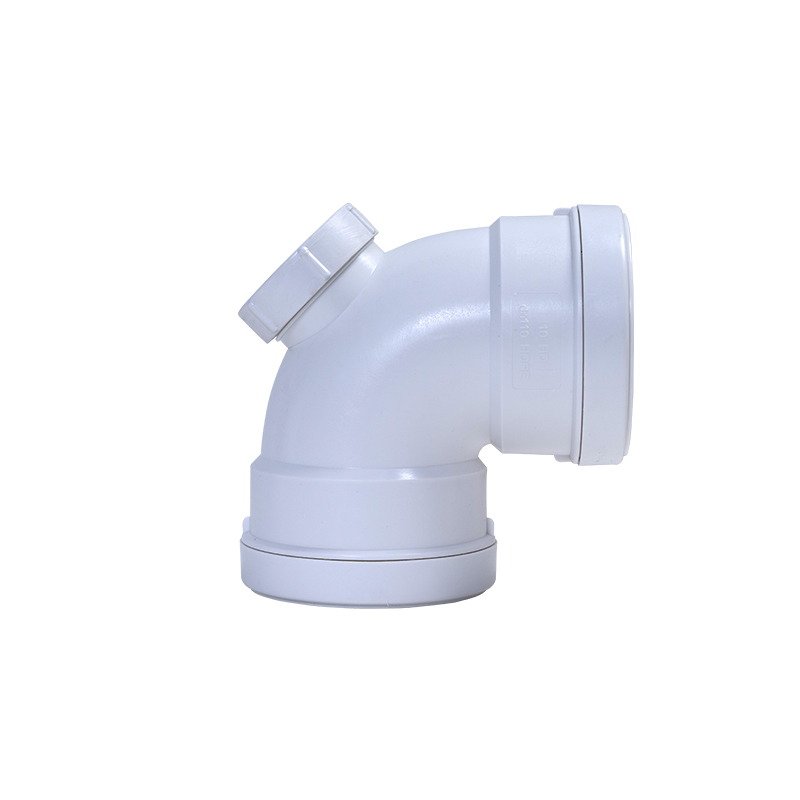 90°彎頭帶檢丨HDPE壓蓋柔性承插鏈接靜音管