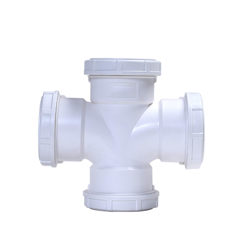 平面四通丨h(huán)dpe螺旋壓蓋靜音排水管