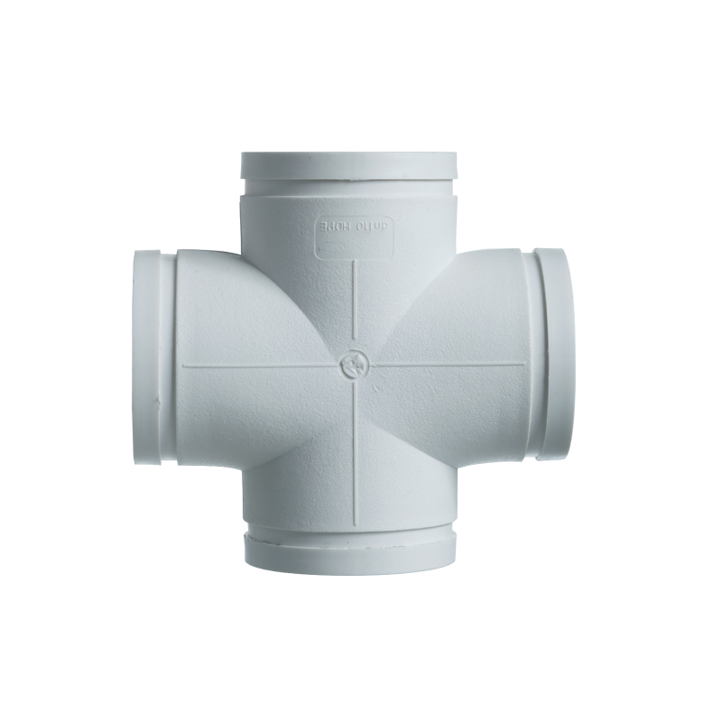 平面四通丨HDPE溝槽式連接靜音管